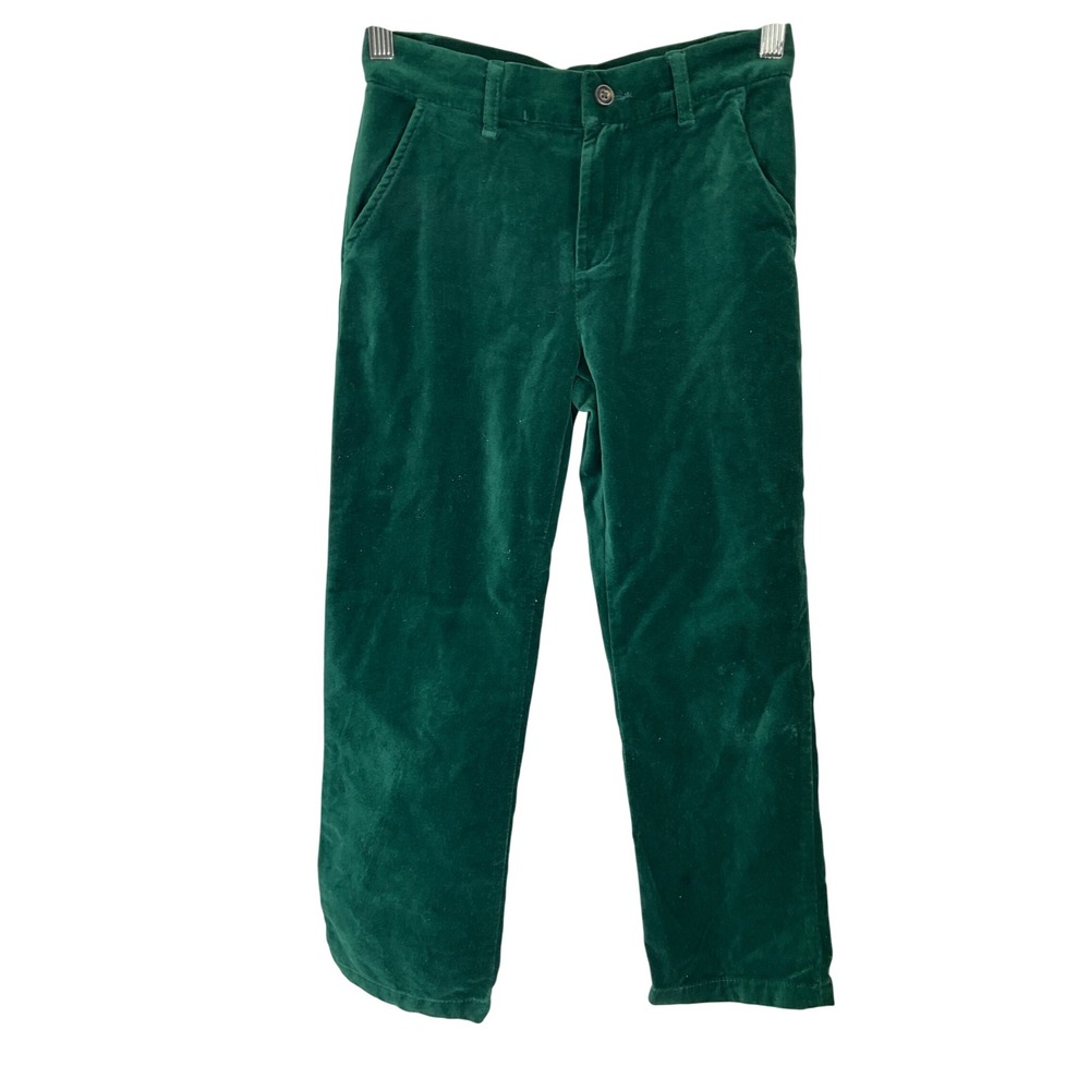 Gymboree Boys Green Velvet Trousers Holiday Dress Pants Sz 7‎ Preppy Party
